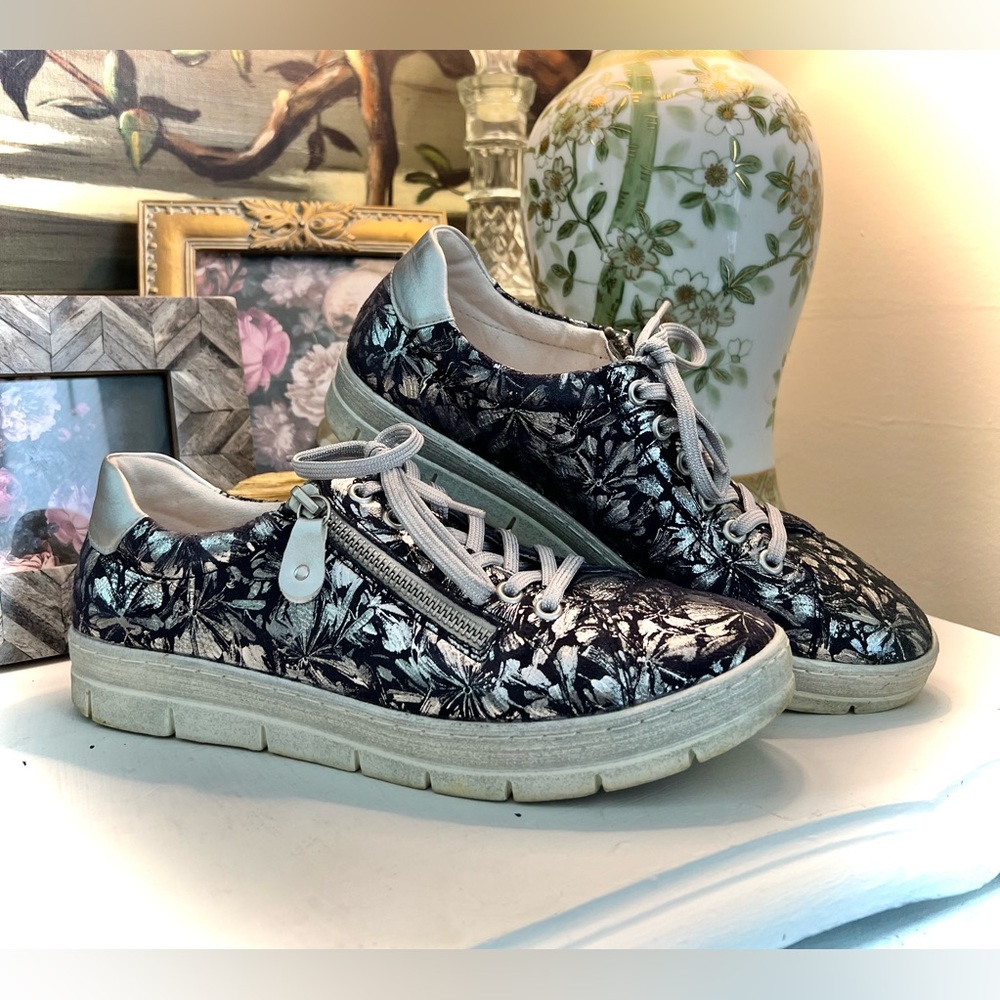 Remonte Blue Pazifik Metallic Silver Sneakers